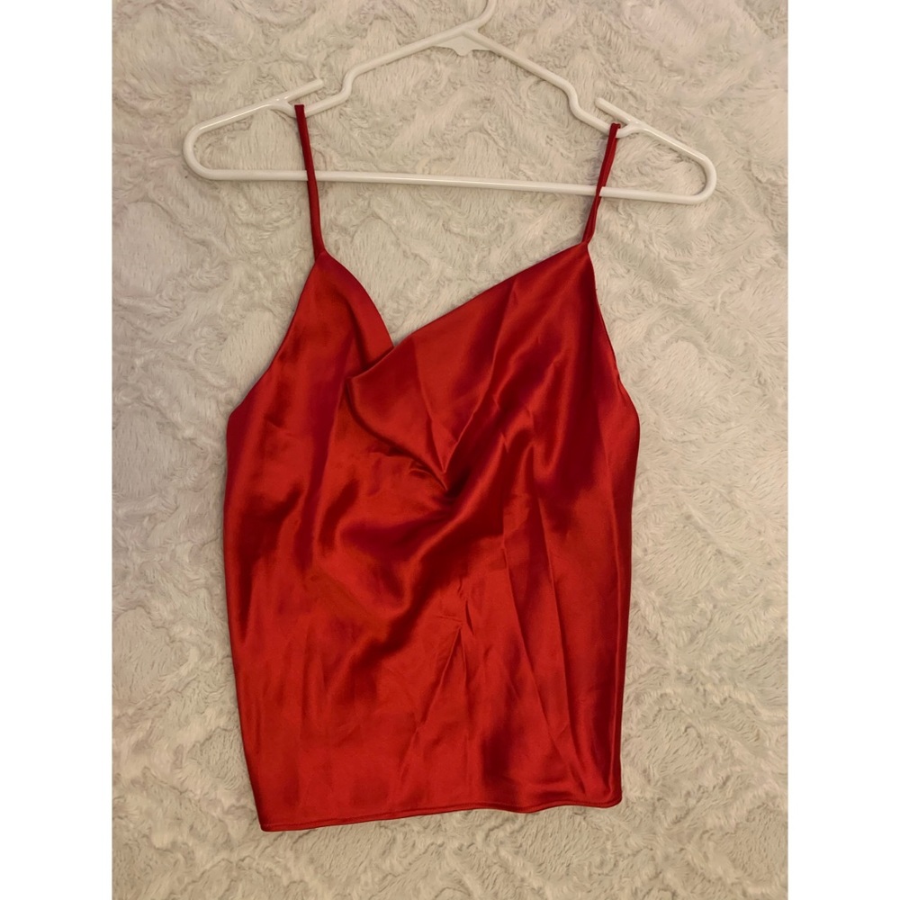 Red silk cami small